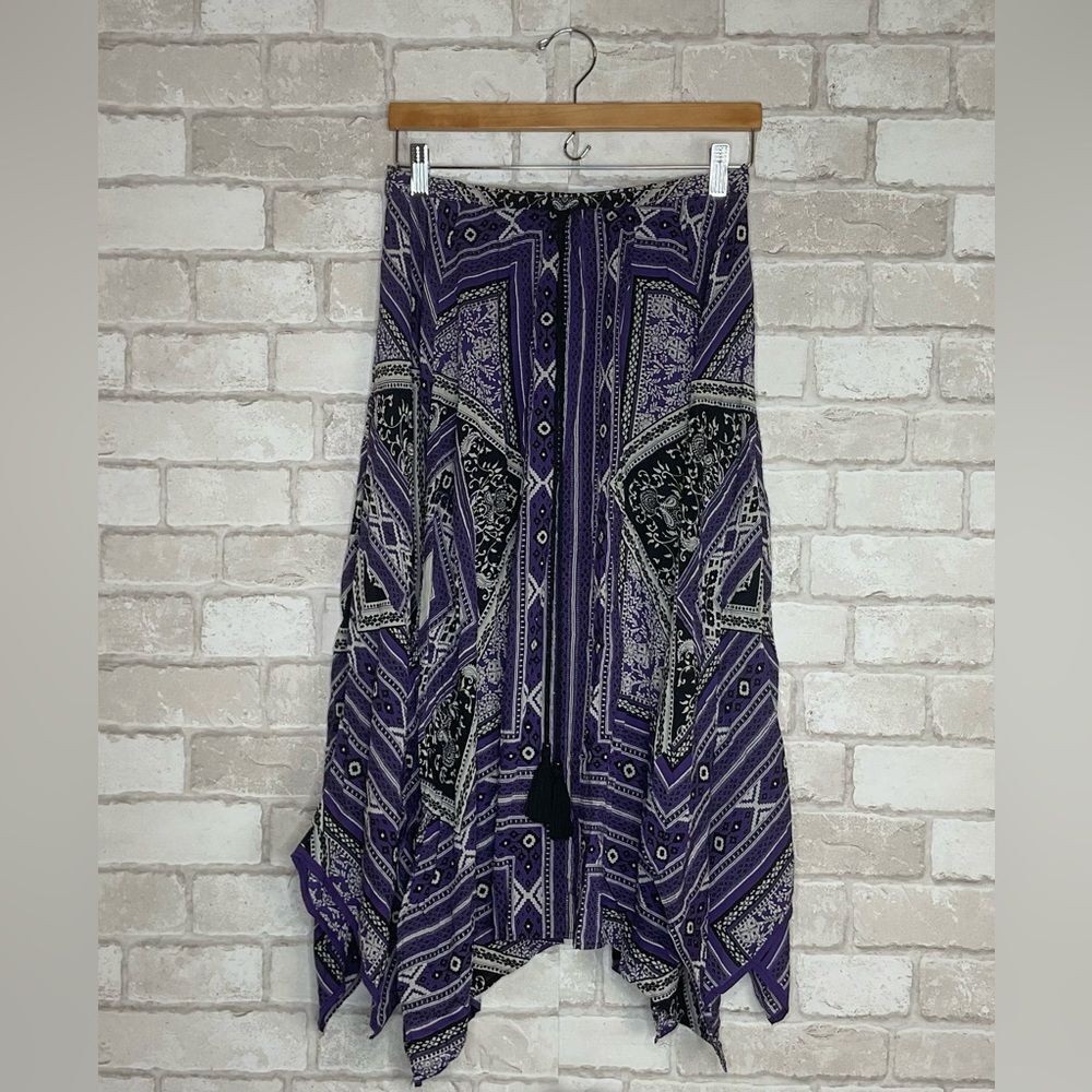 Anthropologie Staring At Stars Handkerchief Hem Boho Skirt Size M